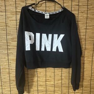 PINK Victoria's Secret Black Top with White Logo